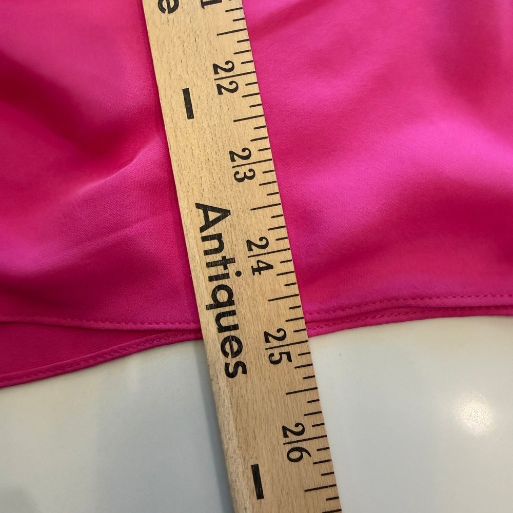 Kobi Halperin Hot Pink Silk Ruffle Blouse Size M Barbiecore Coquette - Picture 9 of 9